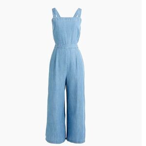 J. Crew Chambray Cross Back Jumpsuit Overalls